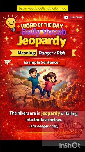 Daily Vocabulary |Jeopardy Meaning with Example 🔥 | Competitive Exam Vocab #ytshorts