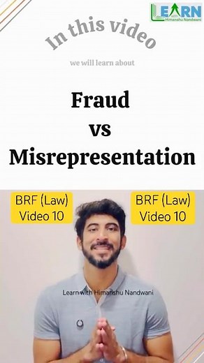 Fraud vs Misrepresentation | Indian Contract Act | VNSGU | Law-BRF for B.Com & CA |Himanshu Nandwani