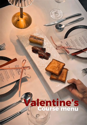 An intimate night of refined flavors, soft candlelight and moments designed for two,because love deserves to be savored.💕🍷 Valentine’s Menu at Shaloba Eatery 4-Course Set for Two First Course Foie Gras & Black Truffle Terrine 🍄‍🟫 Sauternes raisin purée, lightly toasted brioche Second Course Smoked Salmon Tartlet 🍣 Norwegian smoked salmon, crème fraîche, black truffle, salmon roe Main Course Rack of lamb 🥩 Australian rack of lamb with Caponata ,mint chimichuri with lamb jus ,and green olive