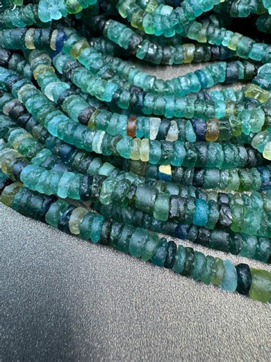 Ancient Roman Glass Beads Strand – 14 Inches, 6mm Approx, Green Patina, Authentic Excavated Beads, Random Strand - Etsy