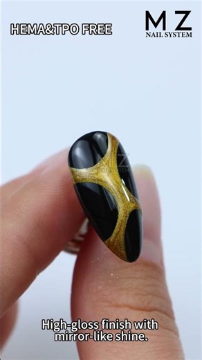 Metallic liner gel~ Gold color #naildesign