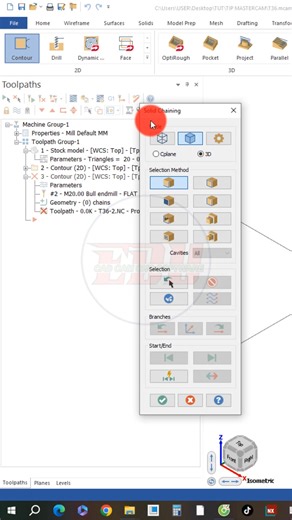 LTQ on Instagram: "Machining inclined surfaces using the 2D contour command. #cnc #Mastercam #SolidWorks #machinery #CAD #machine #machining"