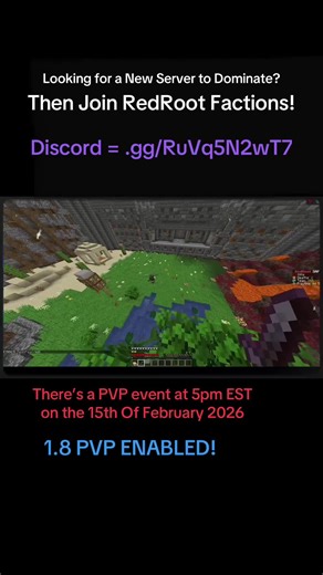 Join the Exciting RedRoot Minecraft Server Factions!
