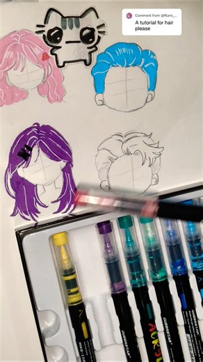 Easy tutorial for hair step by step drawing+ coloring ✨ #art #mlps#fypシ #viral #trending #my