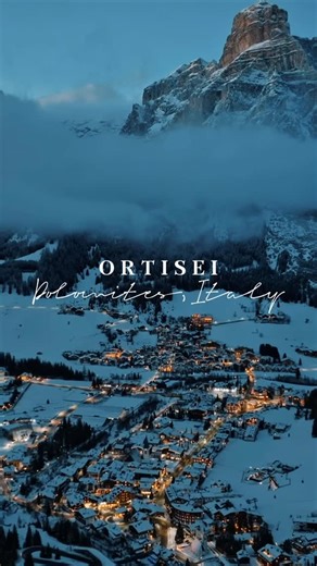 Italy Travel Finds 🇮🇹 on Instagram: "Ortisei, Dolomites, Italy 🇮🇹 Soft lights. Snowy streets. Quiet magic. ✨"