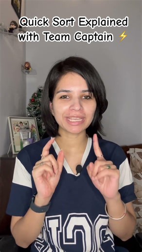 Quick Sort Explained with Team Captain ⚡ #codewithneha #shorts
