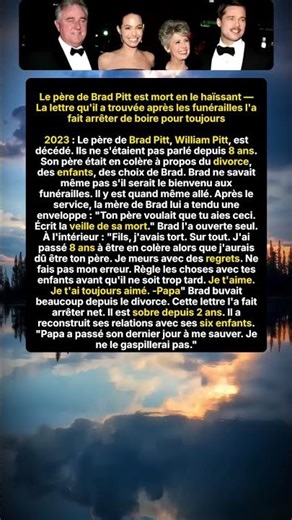 La Dernière Lettre du Père de Brad Pitt