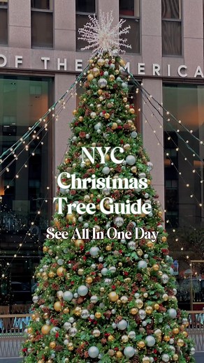 See all these Christmas Trees in ONE DAY🎄NYC 2023 Holiday Season 📍Lotte Palace New York (The tree is located in the courtyard on Madison Ave) 📍The Peninsula Hotel New York (The tree is located in the main lobby) 📍Rockefeller Center (The tree is lit for the 2023 holiday season!) 📍1221 Avenue of the Americas (This one is so fun! It has a tunnel where you can take a family holiday photo) 📍Fox News (Right next to the previous one) 📍Bryant Park Winter Village (Brand new tree decor this year! I