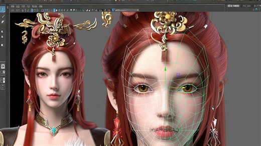 【Maya角色建模】古风角色模型制作，超详细写实人物布线结构讲解