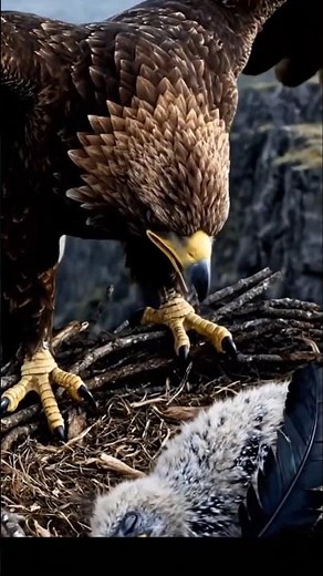 Crow Dares to Attack Eagle Chick – The Eagle Strikes Back! 🦅⚡