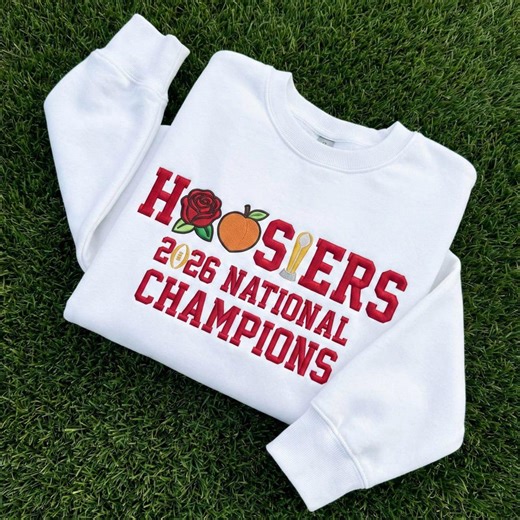 Indiana Football Embroidered 25-26 National Champions Sweatshirt, Hoosier Fan Gift Crewneck, Game Day Hoodie, College Football IU Tshirt - Etsy