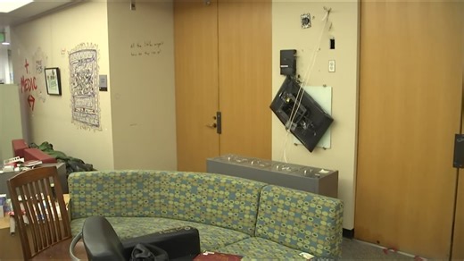 Graffiti, ripped-out fire extinguishers and broken ceiling tiles: Inside the Portland State University library