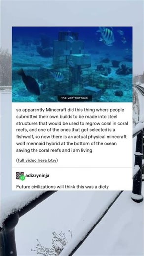 Minecraft builds are now sitting at the bottom of the ocean growing coral reefs #Minecraft #Nature