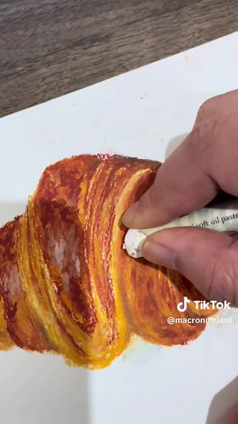 Mastering Croissant Illustration with Oil Pastels