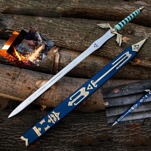 Handmade Zelda Master Sword & Hylian Shield Replica – High Detail Cosplay Set With Blue Scabbard Gift for Him - Etsy