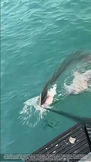 Ink Survival : Giant Cuttlefish vs. Net in a Marine Standoff