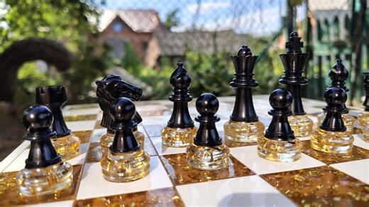 2.75 Inches Resin Chess Set With Board | Custom Resin Chess Set | Epoxy Resin Chessboard 10.6*10.6" (27*27cm) or 12.4*12.4" (31*31cm) - Etsy