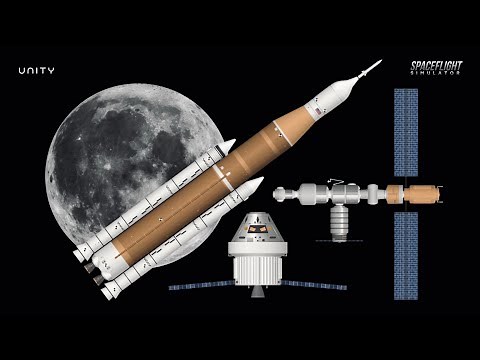 Space Launch System SLS Block 1 Visiting Lunar Gateway + Blueprint | SFS