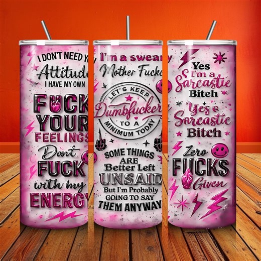 Sarcastic Quotes 20oz Skinny Tumbler PNG - Funny Sublimation Design (digital Download) - Etsy