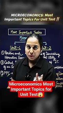 Class 11 Microeconomics Most Important Topics for Unit Test 🔥#pw #shorts #class11