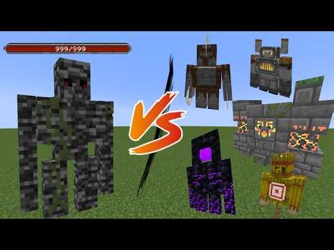 Bedrock Golem vs All Types of Golems Minecraft