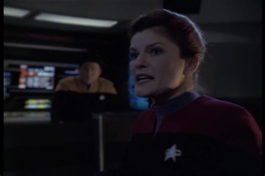 Starfleet Records. Starfleet Personnel: Kathryn M. Janeway, Captain of the USS Voyager. The Return of Kes. Examining the proximity scan of Tuvok at the time where he broke down, Janeway discovers a surge in tachyon particles, indicating temporal distortions and thus probably time travel. Voyager suddenly finds itself under attack by the Vidiians. The Vidiians keep matching Voyager's shield frequencies. Then the Vidiian ship attaches itself to Voyager's hull, trying to access the ship directly. J