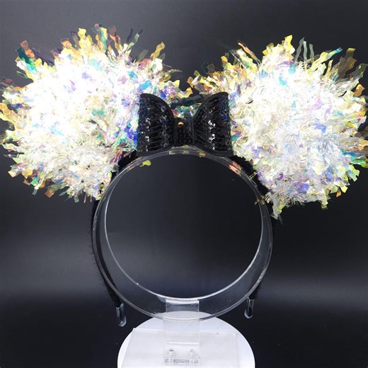 White Mickey Ears: Light up Iridescent Park Headband - Etsy