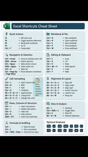 Deepak Sagar | Excel tips and tricks ✅ Shortcut keys 🗝️....... | Instagram
