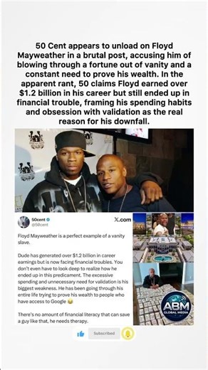50 Cent Exposes Floyd Mayweather For Going Broke?! 🤯 #50cent #floydmayweather #shorts
