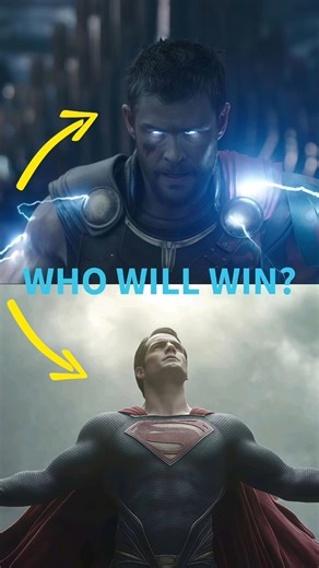 WHO IS MORE POWERFUL ⚡?THOR OR SUPERMAN #mcu #dcu #thor #superman #shorts