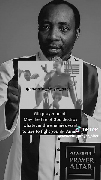 Prayer 🙏🙏🙏 Prayer points: 1st prayer point: Whoever is cursing you is cursed in Jesus name 👉 Amen 2nd prayer point: Whoever is calling your head for evil, evil shall befall them in Jesus name 👉 Amen 3rd prayer point: Every hidden battles that wants to affect you, may the fire of God Scatter them 👉 Amen 4th prayer point: Every hidden battles that vision and prophecies did not reveal, that wants to affect your life, may fire consume them 👉 Amen . 5th prayer point: May the fire of God destro