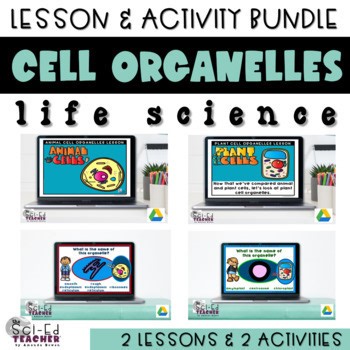 7th Grade Life Science | Plant and Animal Cells Labeling Diagram Lesson Bundle