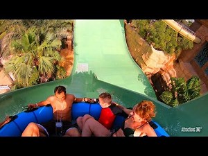 [4K] AquaConda & Zoomerango Water Slides Ride - Atlantis Water Park