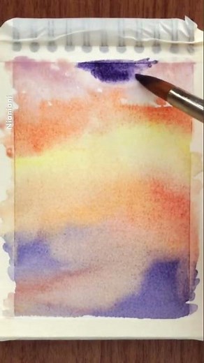 Birds Flying Over the Sunset: Easy Watercolor Tutorial Linked!