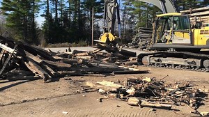 CBI Stump Shear snipping and stacking right-of-way mats. Product Info: https://bit.ly/2Tg1W7h | Continental Biomass Industries