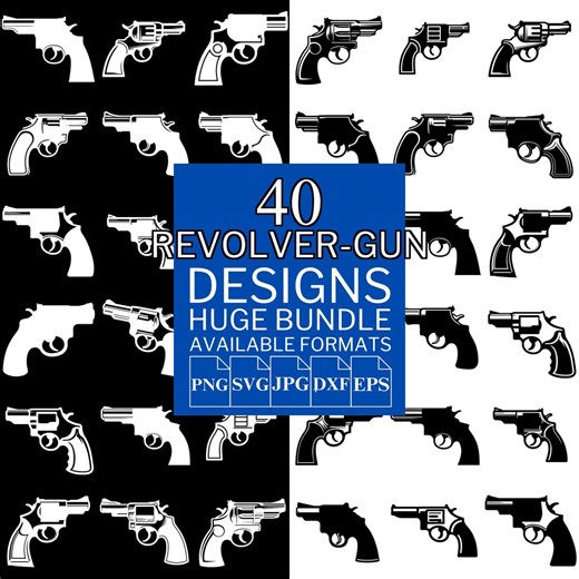 40 Revolver Gun Vector Designs – SVG, Cricut, Silhouette (digital Files) - Etsy UK