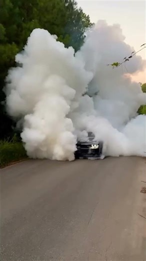 “Dodge Challenger Burnout — Street Covered in Smoke 😈💨
