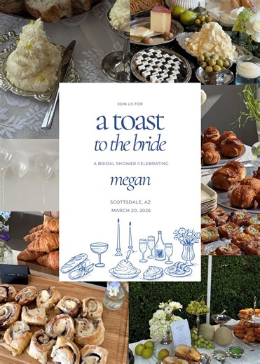 Bridal Shower Invitation: Editable Canva Template, Bread & Butter Theme (instant Download) - Etsy