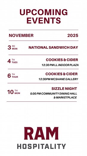 Check out our upcoming events for this week! 😉 | Fordham Campus Dining