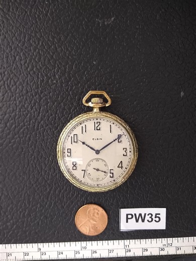 Elgin 17 Jewel 12 Size 14K Gold Filled Pocket Watch (runs) - 1924 - PW35 - Etsy