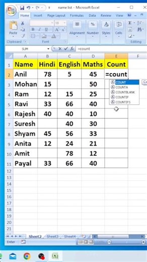 Use Count Formula in MS Excel🔥How to calculate Count in ms excel?