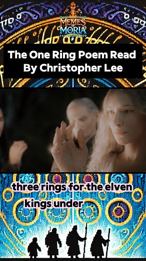 The One Ring Poem Read By Christopher Lee ❤ #lotr #MiddleEarth #Tolkien #poem #christopherlee | The Memes Of Moria