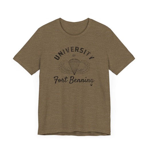 Airborne University of Fort Benning Paratrooper T-shirt, Vintage Military Parachute Short-sleeve Shirt - Etsy