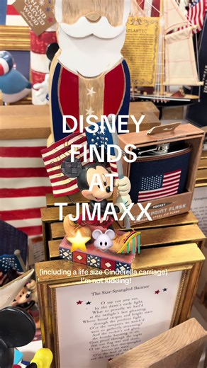 POV: you walk into TJ Maxx and suddenly there’s a LIFE-SIZE Cinderella carriage 👑✨🏰 The Disney home decor section was INSANE today 😭🇺🇸 I found so many cute Disney Fourth of July decorations! ✨ Disney home decor finds ✨ Disney Fourth of July decor ✨ Cinderella carriage display ✨ Affordable Disney decor ✨ TJ Maxx Disney finds ✨ Disney inspired home decor Why are TJ Maxx and HomeGoods secretly becoming the best places to find Disney decor lately 👀✨ #disneyhome #disneydecor #tjmaxxfinds #disne