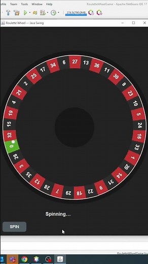 Roulette Wheel in Java Swing | Casino Game Animation #Shorts #shorts