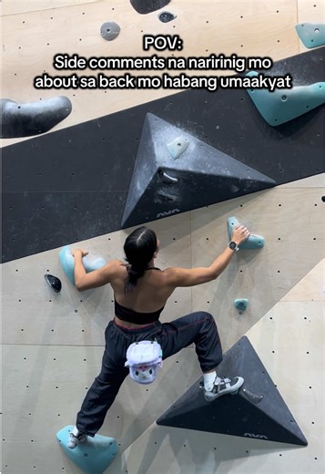 Embracing My Backless Top while Bouldering