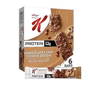 Special K Bar Protein Meal Bars, Meal Replacement, Protein Snacks, Chocolatey Chip Cookie Dough, 9.5oz Box (6 Count)
