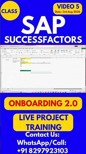 SAP SuccessFactors Onboarding 2 0 Training Online Class 5 3rd Aug 2026 #sapsuccessfactorstraining