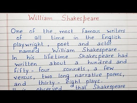 Write a short essay on William Shakespeare | Essay writing | English