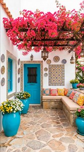 Olhem este antes e depois deste lugar, com apenas uma pintura, banco e um pergolado com primaveras, o resultado ficou incrível! | Daiani - Faça Você Mesmo